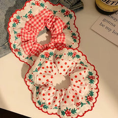 Embroidered Floral Scrunchie