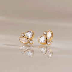 Heart Crystal Studs