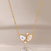 Floral Heart Crystal Necklace