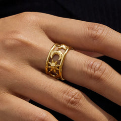 Sun and Moon Charm Ring