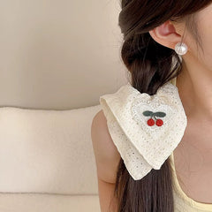Cherry Heart Scrunchie