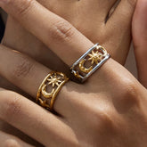 Sun and Moon Charm Ring