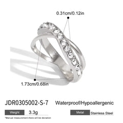 Crystal Crisscross Ring