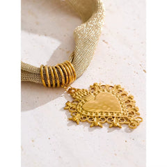 Golden Heart Medallion Necklace