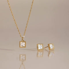 Square Crystal Jewelry Set