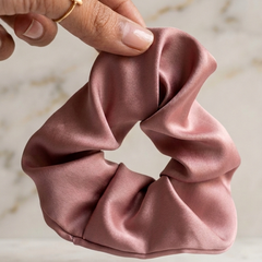 Dusty Rose Satin Scrunchie