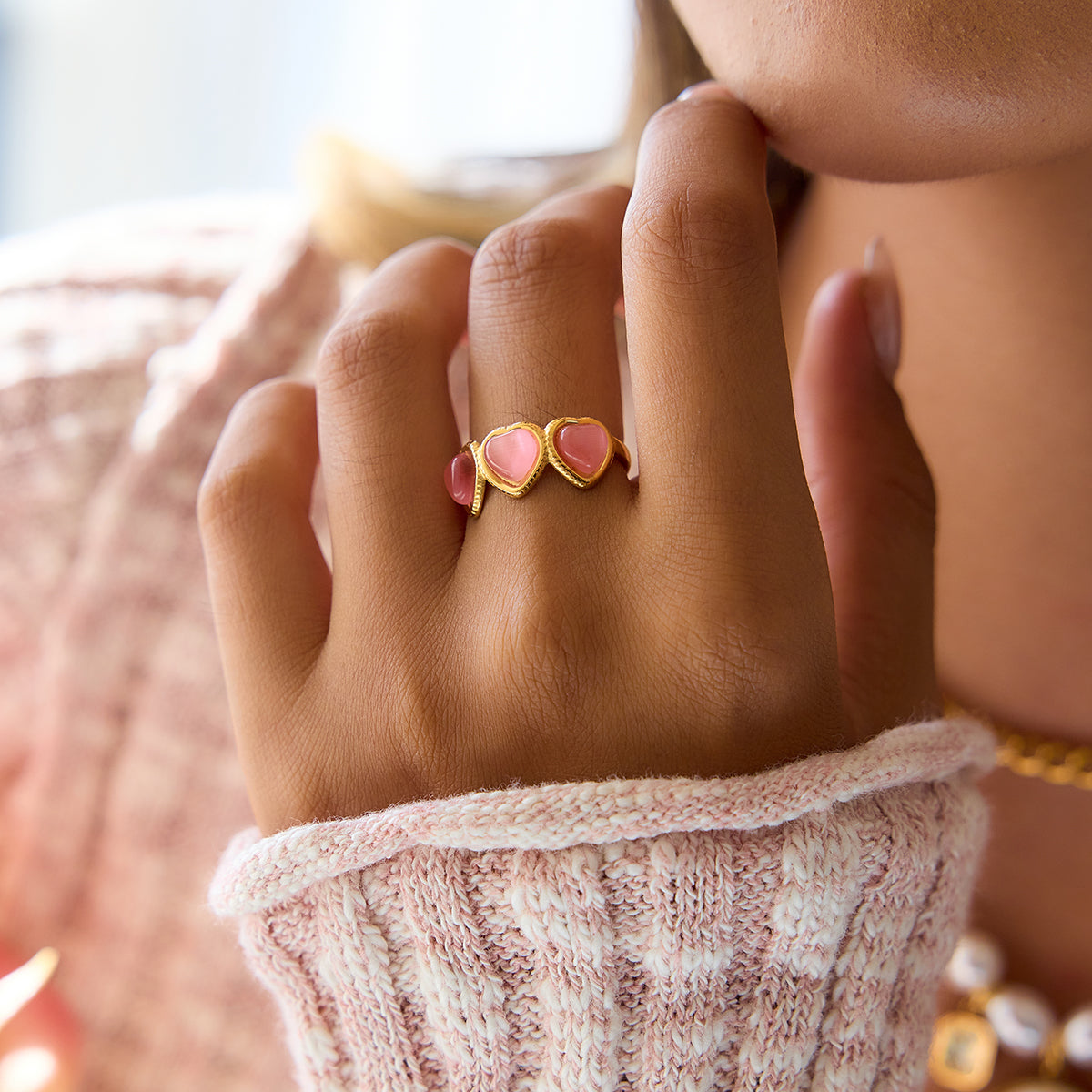 Blushing Heart Ring