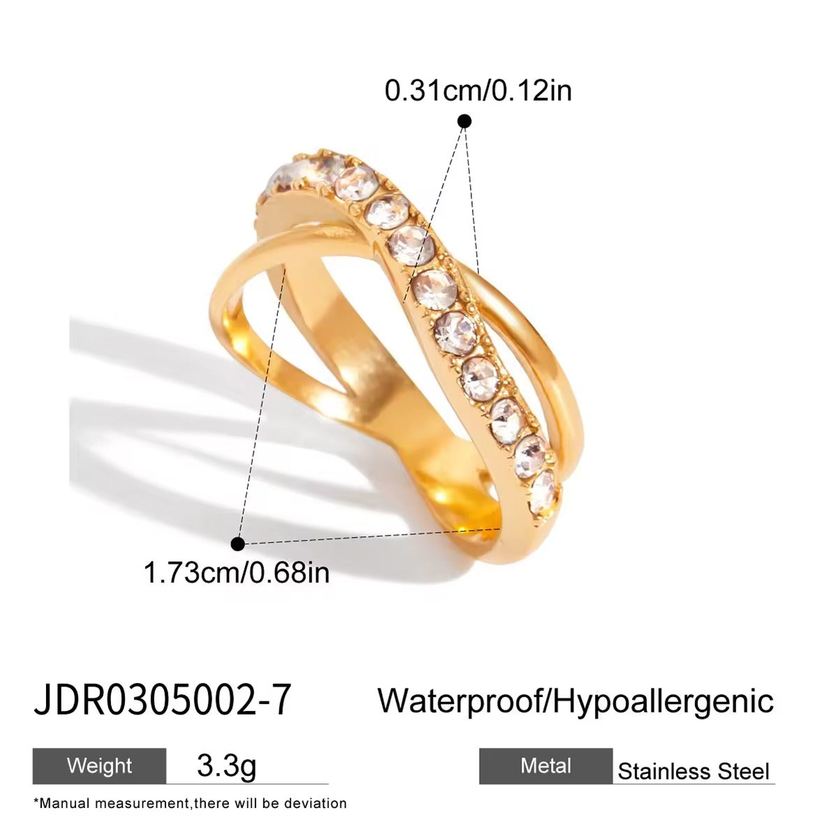 Crystal Crisscross Ring