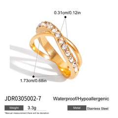 Crystal Crisscross Ring