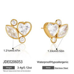 Heart Crystal Studs