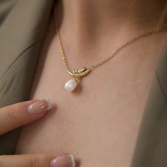 Pearl Crescent Necklace