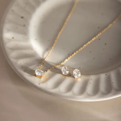 Oval Crystal Jewelry Set