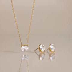 Oval Crystal Jewelry Set