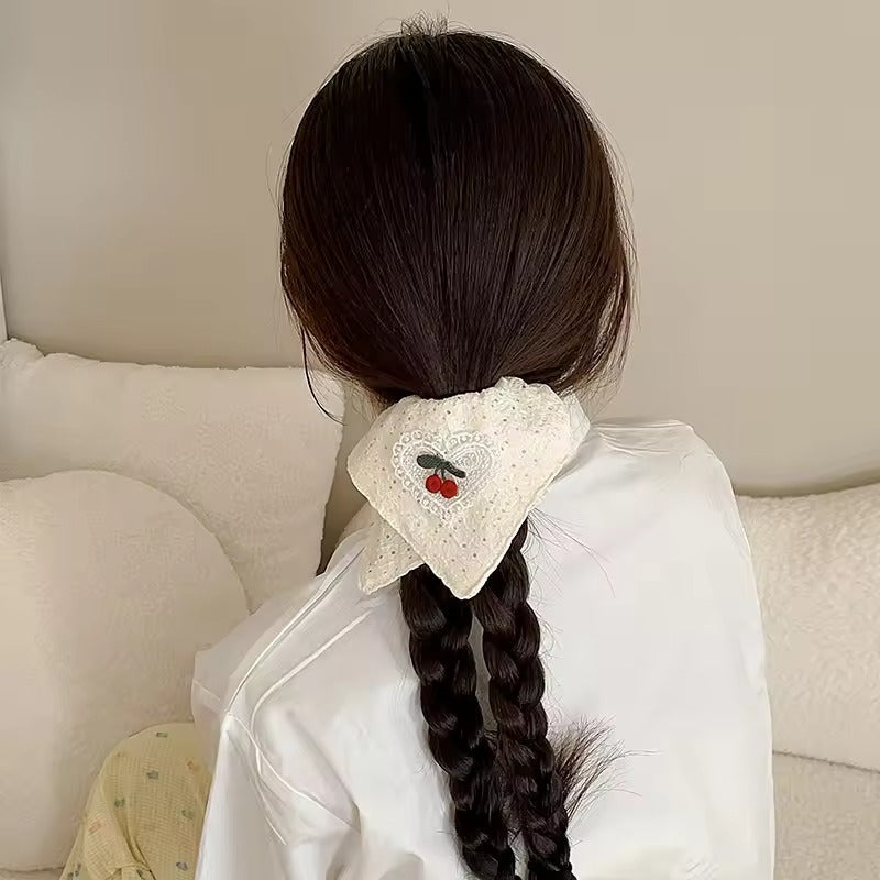 Cherry Heart Scrunchie