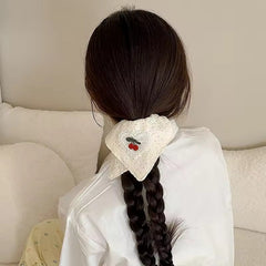 Cherry Heart Scrunchie