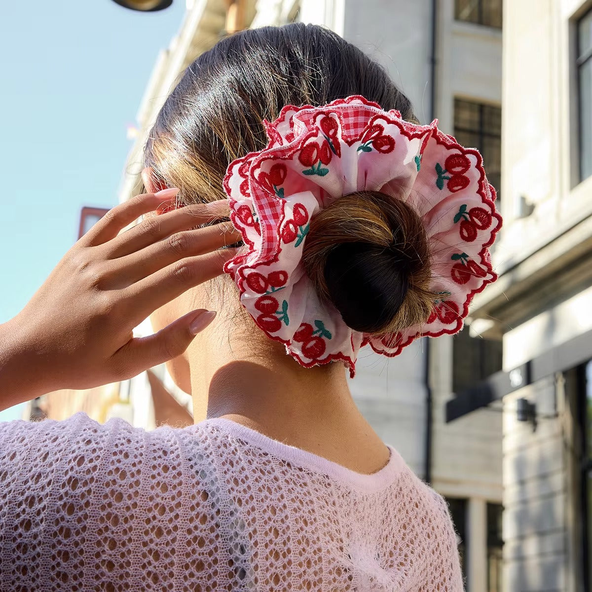 Cherry Whirl Scrunchie