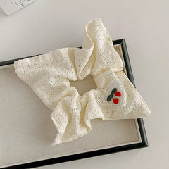 Cherry Heart Scrunchie