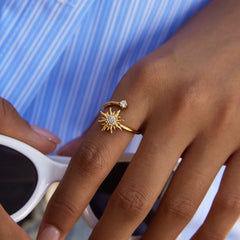 Sunburst Zircon Ring