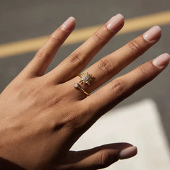 Sunburst Zircon Ring