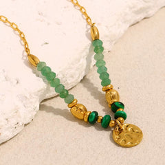 Beaded Coin Necklace