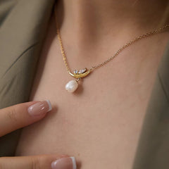 Pearl Crescent Necklace